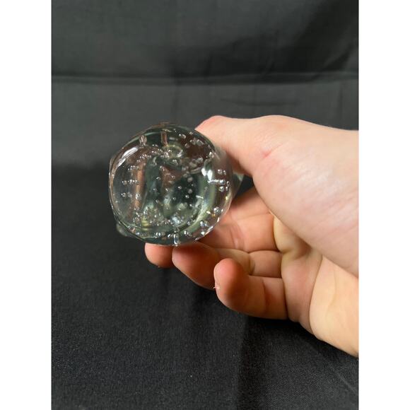 Clear Glass Teddy Bear Figurine Arms Out “Bubbles” Paperweight 4” - Picture 5 of 6